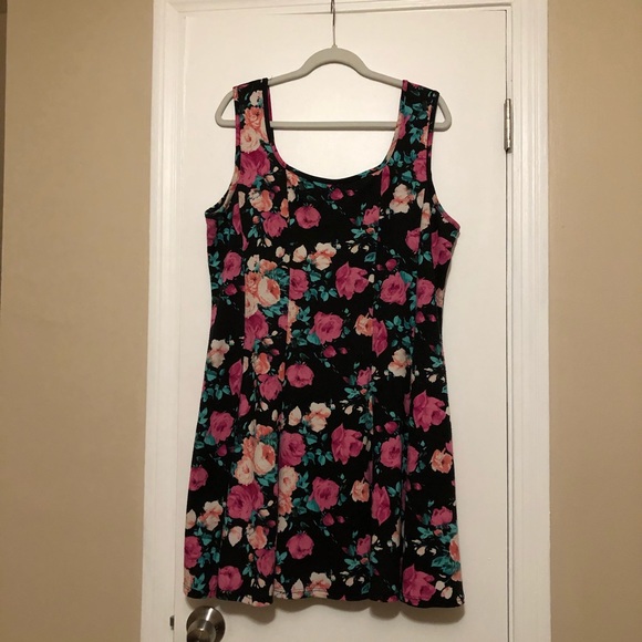Deb 2x Black and Pink Floral Sundress - Picture 1 of 2